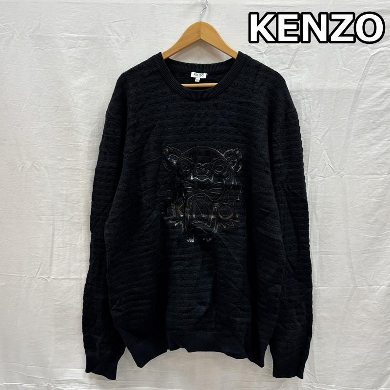 ケンゾー KENZO ニット、セーター 長袖 F665PU2503XB シリコン タイガー センター ロゴ ニット セーター XXL 黒 / ブラック / black メンズ USED 古着 中古 50157255