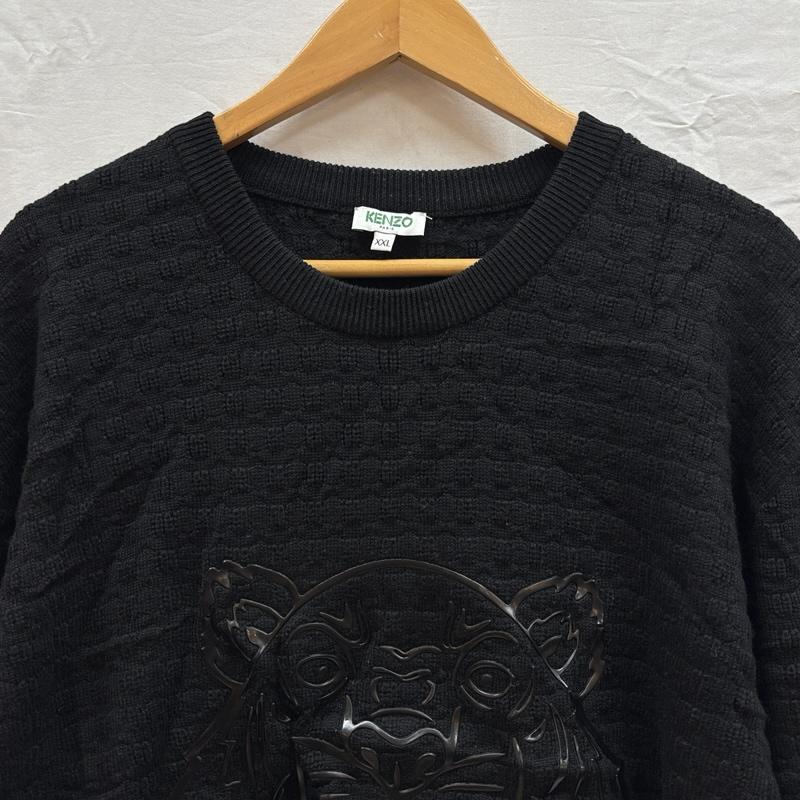 ケンゾー KENZO ニット、セーター 長袖 F665PU2503XB シリコン タイガー センター ロゴ ニット セーター XXL 黒 / ブラック / black メンズ USED 古着 中古 50157255