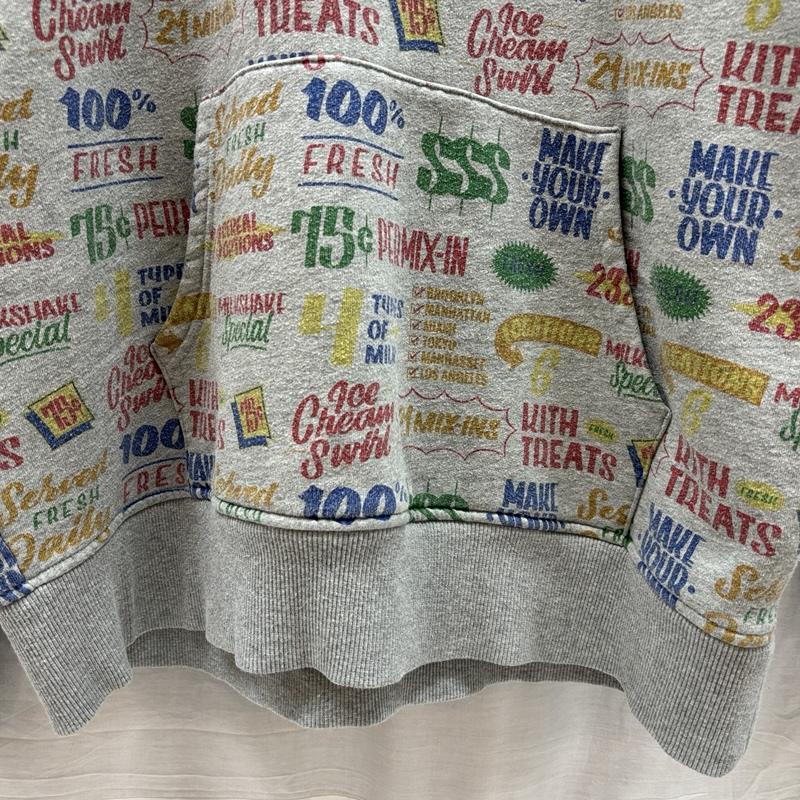 キス KITH パーカー 長袖 ロゴ 総柄 プルオーバー フーディ スウェット パーカー L 総柄 灰 / グレー / gray メンズ USED 古着 中古 50157266