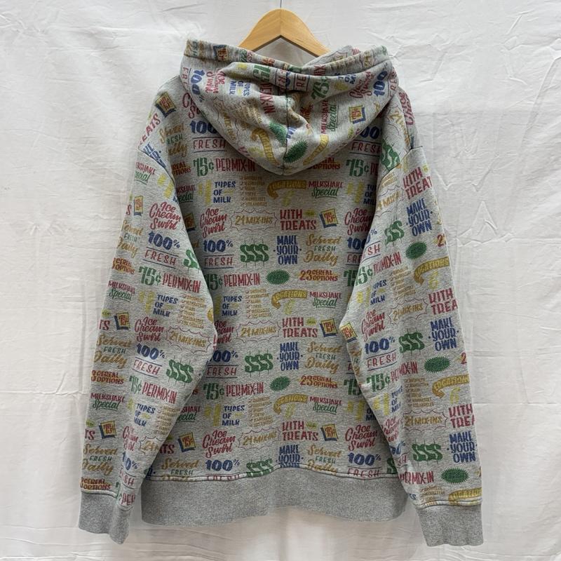 キス KITH パーカー 長袖 ロゴ 総柄 プルオーバー フーディ スウェット パーカー L 総柄 灰 / グレー / gray メンズ USED 古着 中古 50157266