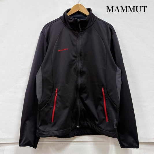 マムート Mammut トップス トップス ソフトシェル トラックジャケット ジャージ フルジップ L ワンポイント X ロゴ、文字 X 刺繍 黒 / ブラック / black X 灰 / グレー / gray X 赤 / レッド / red メンズ USED 古着 中古 50157274