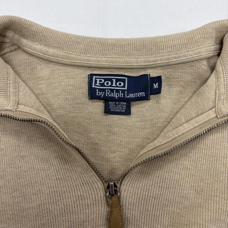 ラルフローレン RALPHLAUREN トレーナー 長袖 ハーフジップ セーター ポニー 刺繍 トレーナー ニット M 無地 X ワンポイント X ロゴ、文字 X 刺繍 ベージュ / ベージュ / beige X 緑 / グリーン / green メンズ USED 古着 中古 50157276