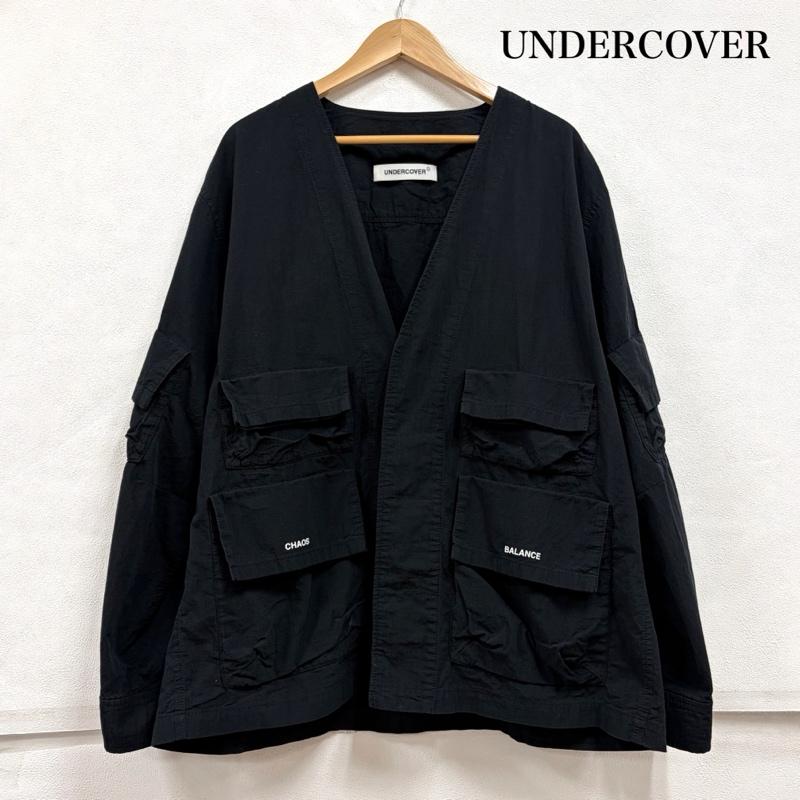 アンダーカバー UNDERCOVER ジャケット、上着 ジャケット、ブレザー 26SS UP1F4207-2 コットンワッシャーブルゾン CHAOS BALANCE グラフィック ロゴ 3 無地 X ワンポイント X ロゴ、文字 X プリント 黒 / ブラック / black X 白 / ホワイト / white メンズ USED 古着 中古 50157278