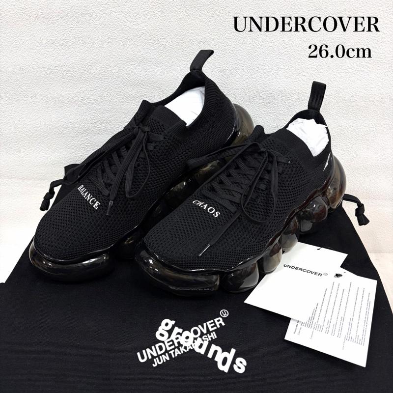 アンダーカバー UNDERCOVER スニーカー スニーカー 26SS grounds グラウンズ UP1F9F01 ニットアッパー ロゴ クリアソール スニーカー 26.0cm 無地 X ワンポイント X ロゴ、文字 X プリント 黒 / ブラック / black X 白 / ホワイト / white メンズ USED 古着 中古 50157279