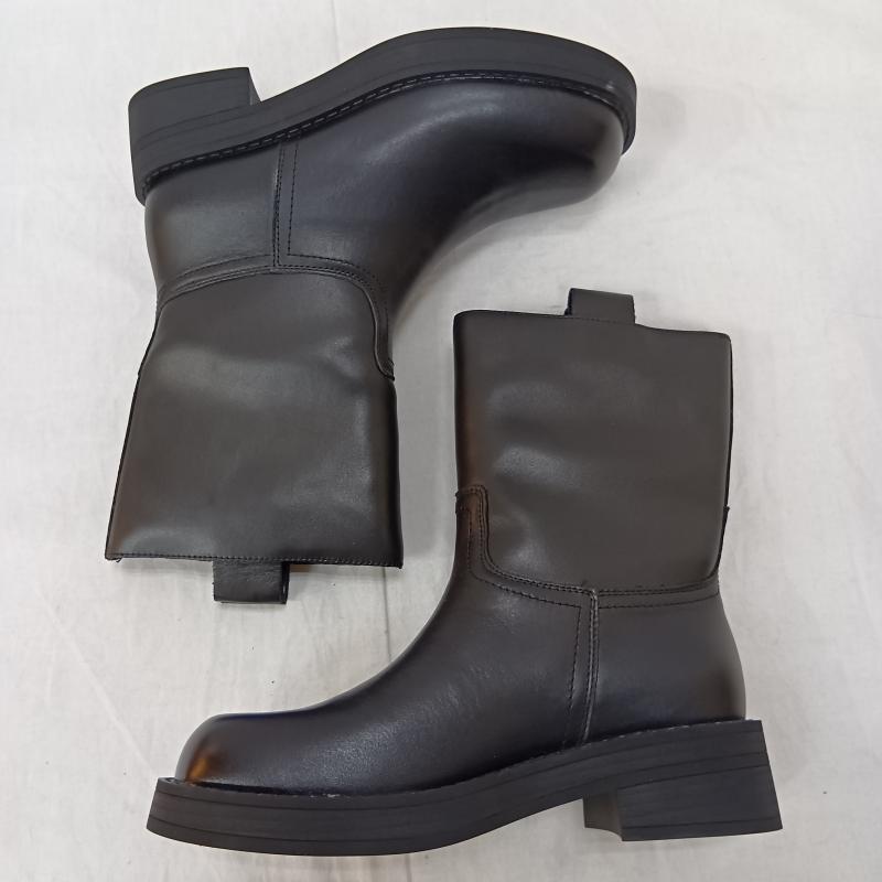 モヒ MOHI ブーツ ショートブーツ レザー ミドルブーツ black 23cm 23.0cm 無地 黒 / ブラック / black レディース USED 古着 中古 50157282