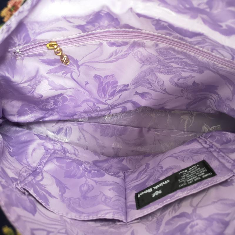 シンクビー Think Bee! ショルダーバッグ ショルダーバッグ ミオゾティス 2way ショルダー ハンド バッグ 花柄 - 紺 / ネイビー / navy レディース USED 古着 中古 50157289
