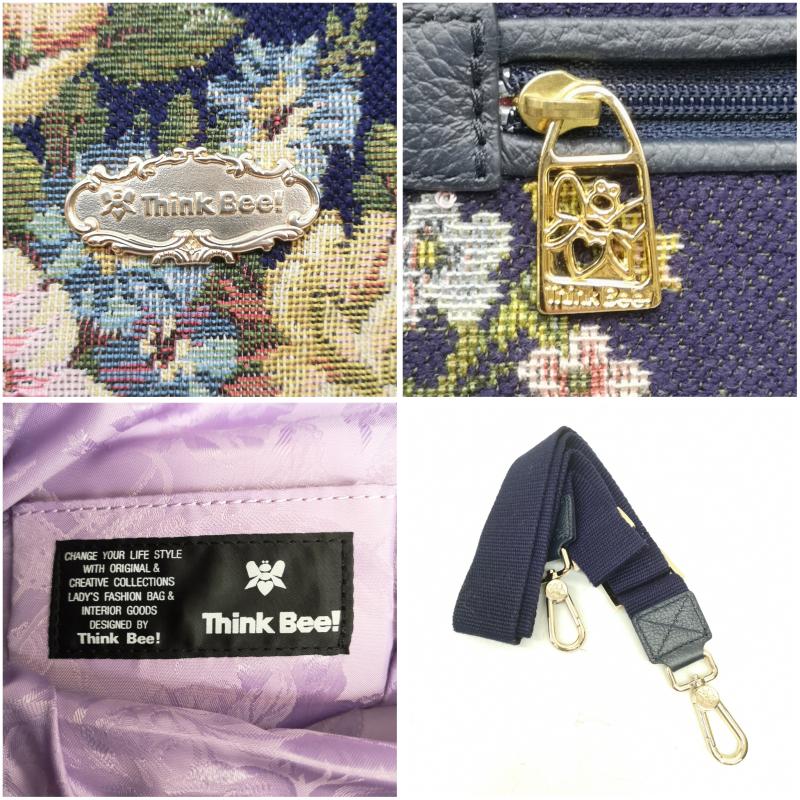 シンクビー Think Bee! ショルダーバッグ ショルダーバッグ ミオゾティス 2way ショルダー ハンド バッグ 花柄 - 紺 / ネイビー / navy レディース USED 古着 中古 50157289