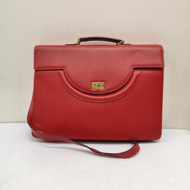 バリー BALLY ブリーフケース、書類かばん ブリーフケース、書類かばん 2way レザー ブリーフケース ショルダー バッグ - 赤 / レッド / red メンズ USED 古着 中古 50157291
