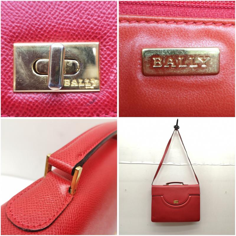バリー BALLY ブリーフケース、書類かばん ブリーフケース、書類かばん 2way レザー ブリーフケース ショルダー バッグ - 赤 / レッド / red メンズ USED 古着 中古 50157291
