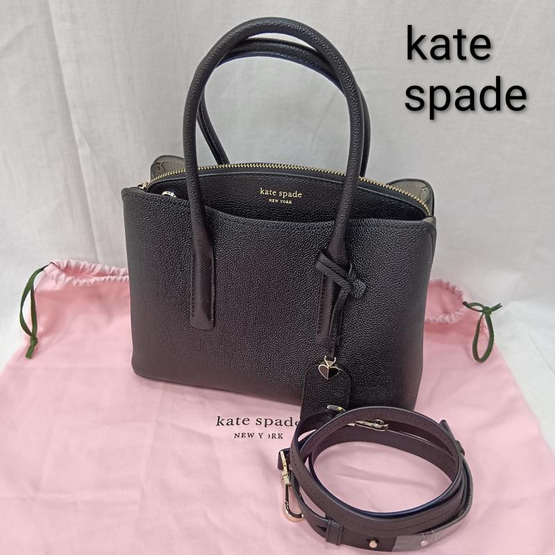 ケイト・スペード ニューヨーク kate spade new york ハンドバッグ ハンドバッグ マルゴー ミディアム サッチェル black ショルダー ハンド 2way - ロゴ、文字 黒 / ブラック / black レディース USED 古着 中古 50157294