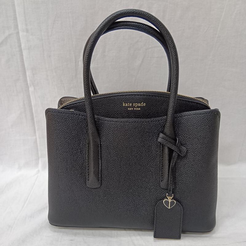 ケイト・スペード ニューヨーク kate spade new york ハンドバッグ ハンドバッグ マルゴー ミディアム サッチェル black ショルダー ハンド 2way - ロゴ、文字 黒 / ブラック / black レディース USED 古着 中古 50157294