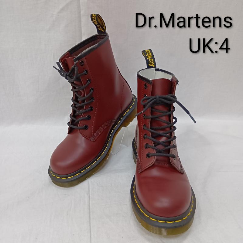 ドクターマーチン Dr.Martens ブーツ ショートブーツ 8ホール レースアップブーツ winered UK4/23cm UK：4 無地 えんじ / ワインレッド / dark red レディース USED 古着 中古 50157299