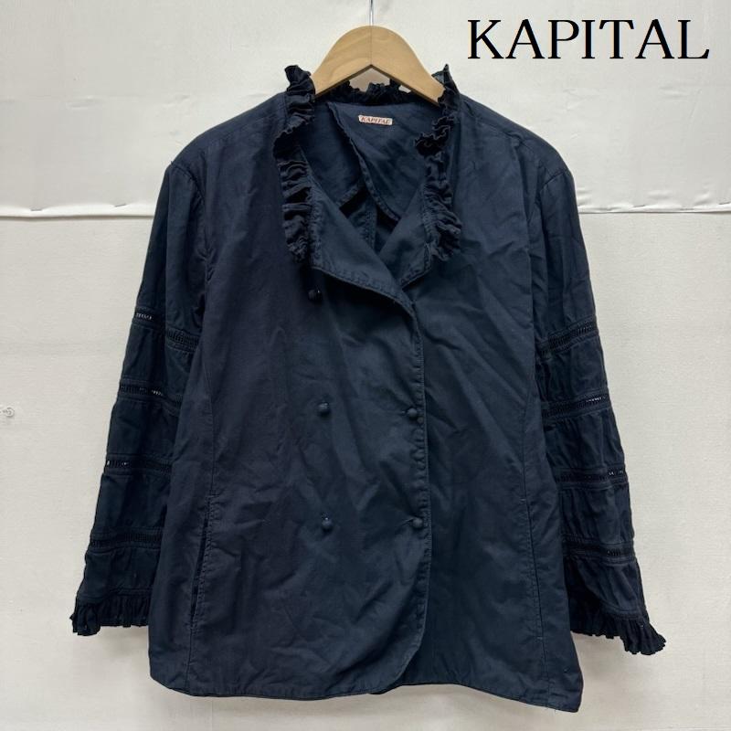 キャピタル KAPITAL ジャケット、上着 ジャンパー、ブルゾン フリル シャツ ジャケット - 紺 / ネイビー / navy レディース USED 古着 中古 50157300