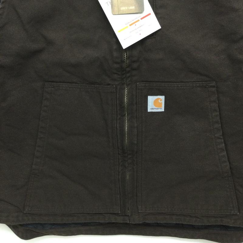 カーハート Carhartt ベスト ベスト カーハート リブカラー ワークベスト CARHARTT LOOSE FIT WASHED DUCK INSULATED RIB COLLAR VEST 104395 XXL 無地 茶 / ブラウン / brown メンズ USED 古着 中古 50157324