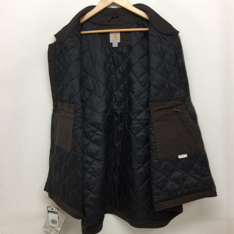 カーハート Carhartt ベスト ベスト カーハート リブカラー ワークベスト CARHARTT LOOSE FIT WASHED DUCK INSULATED RIB COLLAR VEST 104395 XXL 無地 茶 / ブラウン / brown メンズ USED 古着 中古 50157324