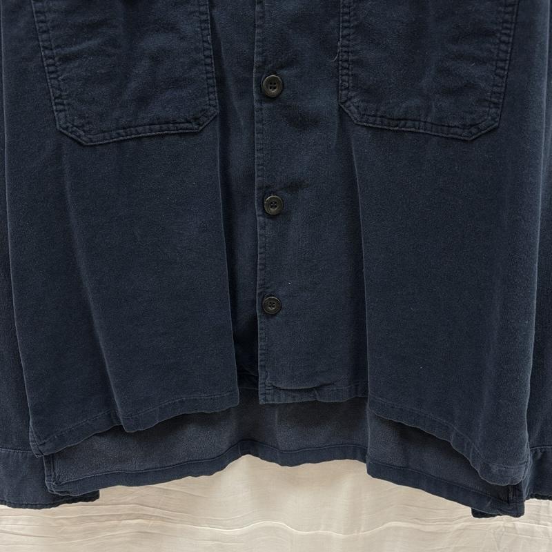 アルマーニ ジーンズ ARMANI JEANS シャツ、ブラウス 長袖 レギュラーカラー フラップ ポケット コットン ロングスリーブ シャツ イタリア製 XL ワンポイント X ロゴ、文字 X 刺繍 紺 / ネイビー / navy メンズ USED 古着 中古 50157331