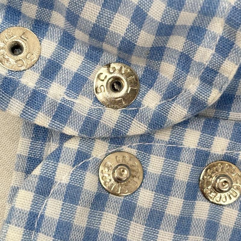 リーバイス Levi s シャツ、ブラウス 長袖 70s USA製 ポリエステル コットン ギンガム チェック ウェスタン シャツ L チェック 白 / ホワイト / white X 水色 / ライトブルー / メンズ USED 古着 中古 50157334