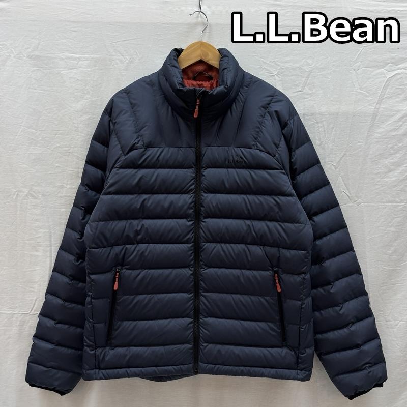 エルエルビーン L.L.Bean ジャケット、上着 ダウンジャケット 515829 ビーンズ ダウン ジャケット 裏フリース フルジップ スタンドカラー M ワンポイント X ロゴ、文字 紺 / ネイビー / navy メンズ USED 古着 中古 50157336