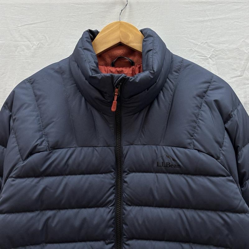 エルエルビーン L.L.Bean ジャケット、上着 ダウンジャケット 515829 ビーンズ ダウン ジャケット 裏フリース フルジップ スタンドカラー M ワンポイント X ロゴ、文字 紺 / ネイビー / navy メンズ USED 古着 中古 50157336
