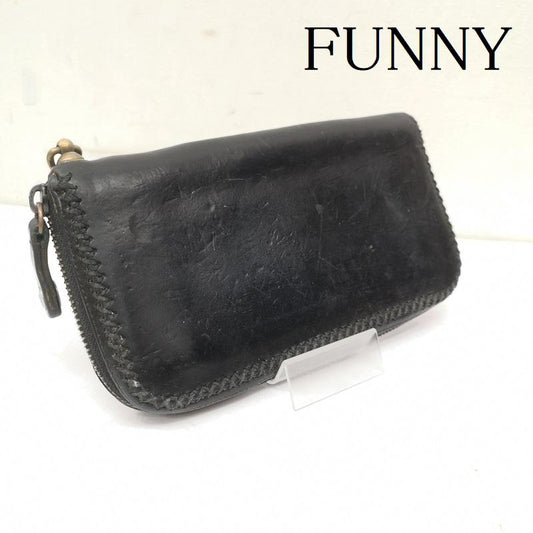 ファニー FUNNY 財布 長財布 チャーリーズ ウォレット 長財布 ラウンドファスナー - 黒 / ブラック / black メンズ USED 古着 中古 50157346
