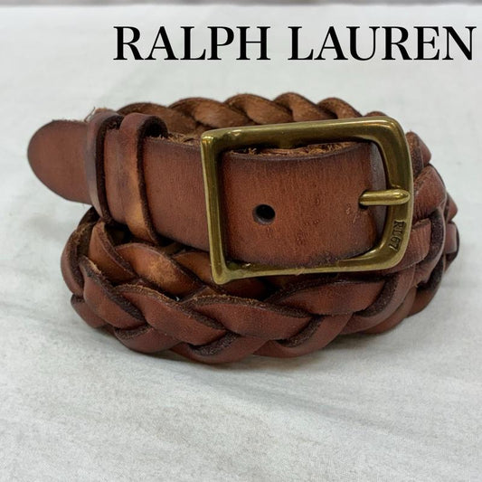 ポロラルフローレン POLO RALPH LAUREN ベルト・バックル ベルト ピン バックル 編み込み レザー メッシュ ベルト 40 / 100 - ワンポイント X ロゴ、文字 茶 / ブラウン / brown メンズ USED 古着 中古 50157352
