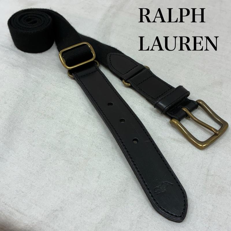 ポロラルフローレン POLO RALPH LAUREN ベルト・バックル ベルト ピン バックル サーシングル ベルト 部分レザー ポニー ロゴ 型押し 40 / 100 - ワンポイント X ロゴ、文字 黒 / ブラック / black メンズ USED 古着 中古 50157362