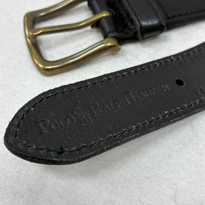 ポロラルフローレン POLO RALPH LAUREN ベルト・バックル ベルト ピン バックル サーシングル ベルト 部分レザー ポニー ロゴ 型押し 40 / 100 - ワンポイント X ロゴ、文字 黒 / ブラック / black メンズ USED 古着 中古 50157362