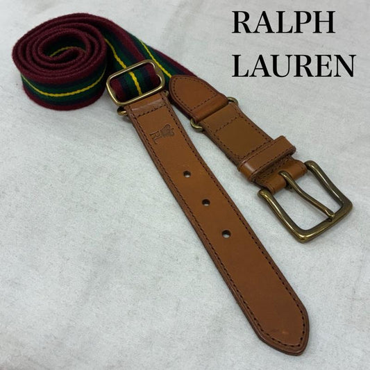 ポロラルフローレン POLO RALPH LAUREN ベルト・バックル ベルト ピン バックル サーシングル ベルト 部分レザー クラウン RL ロゴ 型押し 40 / 100 - ワンポイント X ロゴ、文字 マルチカラー / マルチカラー / multicolor メンズ USED 古着 中古 50157363