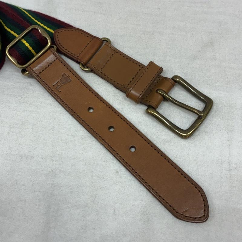 ポロラルフローレン POLO RALPH LAUREN ベルト・バックル ベルト ピン バックル サーシングル ベルト 部分レザー クラウン RL ロゴ 型押し 40 / 100 - ワンポイント X ロゴ、文字 マルチカラー / マルチカラー / multicolor メンズ USED 古着 中古 50157363