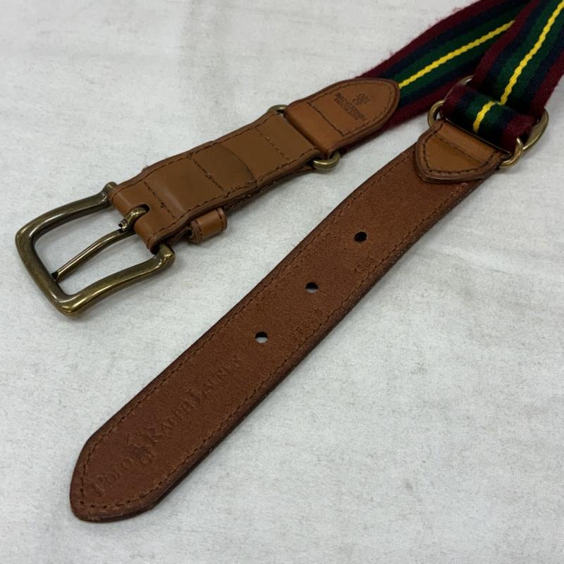ポロラルフローレン POLO RALPH LAUREN ベルト・バックル ベルト ピン バックル サーシングル ベルト 部分レザー クラウン RL ロゴ 型押し 40 / 100 - ワンポイント X ロゴ、文字 マルチカラー / マルチカラー / multicolor メンズ USED 古着 中古 50157363