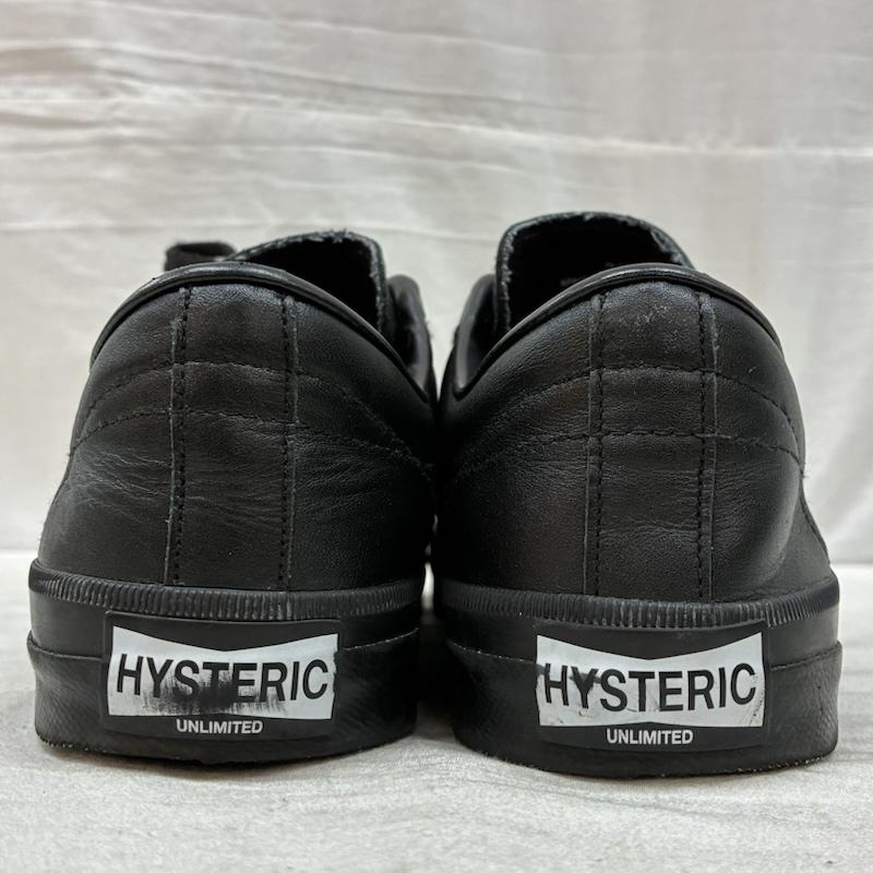 ヒステリックグラマー HYSTERIC GLAMOUR スニーカー スニーカー オール レザー サンダー ローカット スニーカー 27.0cm ワンポイント X ロゴ、文字 黒 / ブラック / black メンズ USED 古着 中古 50157370