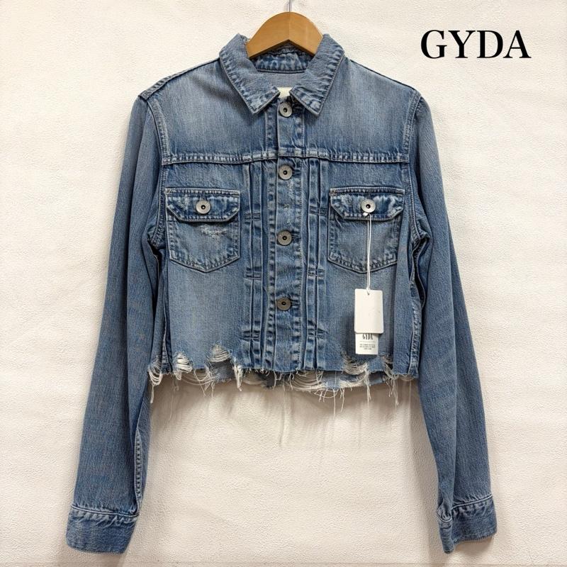 ジェイダ GYDA ジャケット、上着 ジャンパー、ブルゾン リヨセル ショート HEM ダメージ デニム Gジャン カットオフデザイン FREE ダメージ加工 青 / ブルー / blue レディース USED 古着 中古 50157374