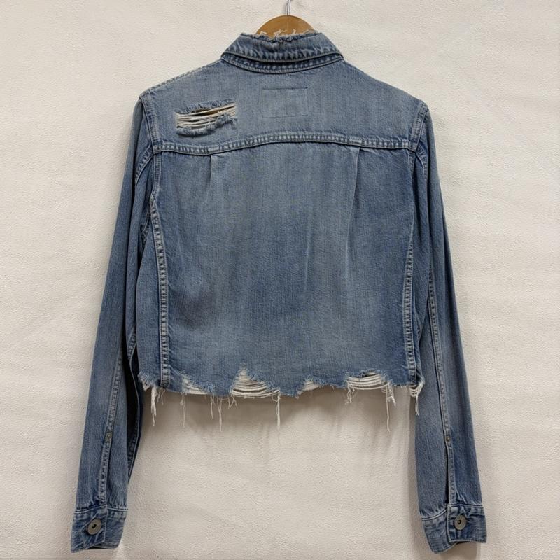 ジェイダ GYDA ジャケット、上着 ジャンパー、ブルゾン リヨセル ショート HEM ダメージ デニム Gジャン カットオフデザイン FREE ダメージ加工 青 / ブルー / blue レディース USED 古着 中古 50157374
