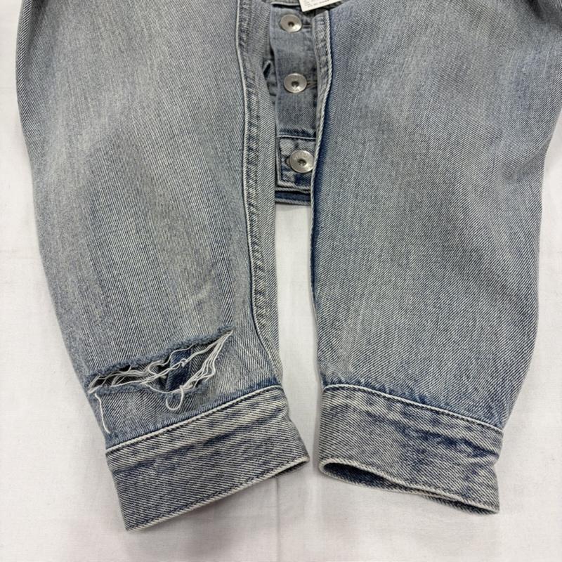 ジェイダ GYDA ジャケット、上着 ジャンパー、ブルゾン SUPER SHORT Gジャン ショート丈 デニムジャケット ロゴ 刺繍 FREE ダメージ加工 チャコールグレー / チャコールグレー / レディース USED 古着 中古 50157375