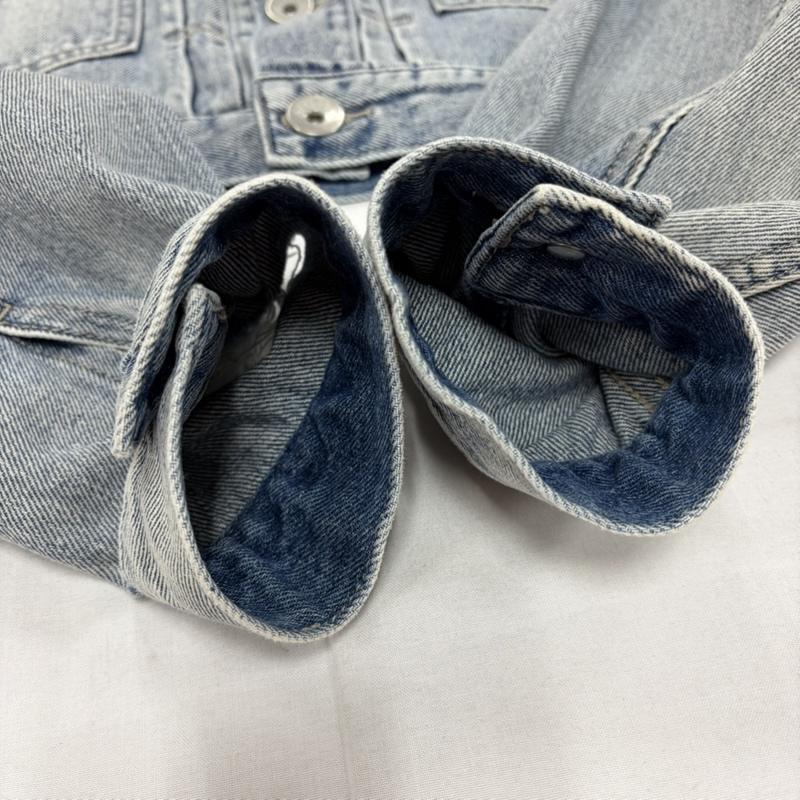 ジェイダ GYDA ジャケット、上着 ジャンパー、ブルゾン SUPER SHORT Gジャン ショート丈 デニムジャケット ロゴ 刺繍 FREE ダメージ加工 チャコールグレー / チャコールグレー / レディース USED 古着 中古 50157375