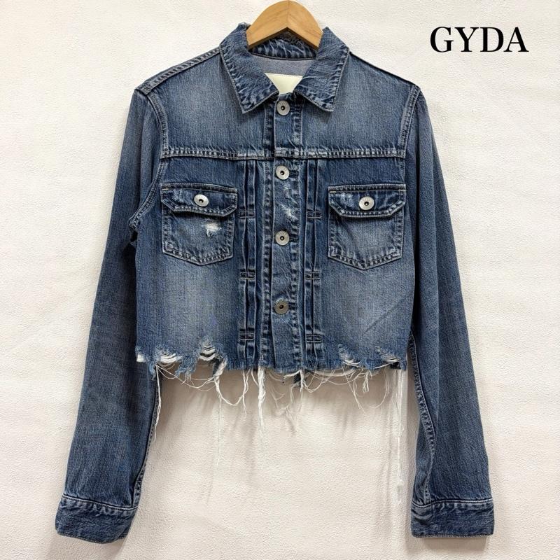 ジェイダ GYDA ジャケット、上着 ジャンパー、ブルゾン リヨセル ショート HEM ダメージ デニム Gジャン ジャケット FREE ダメージ加工 青 / ブルー / blue レディース USED 古着 中古 50157376