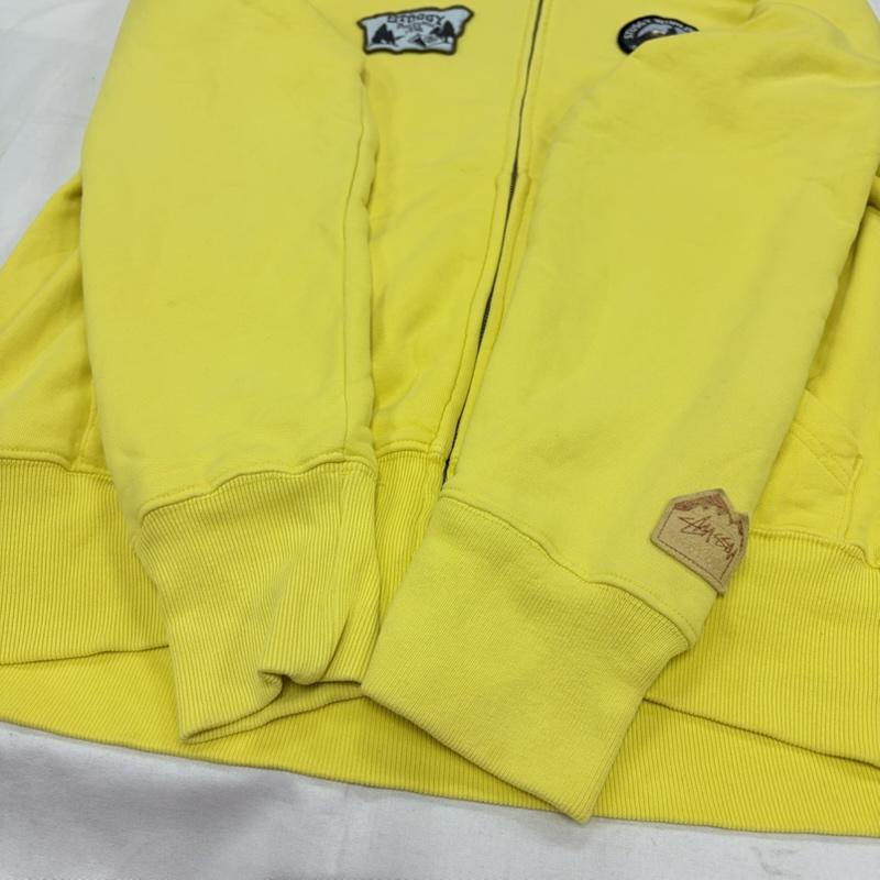 ステューシー STUSSY パーカー 長袖 00s OLD オールド パッチ ワッペン ジップアップ フーディー パーカー 刺繍 ロゴ フルジップ サーマル スウェット L ロゴ、文字 X 刺繍 黄 / イエロー / yellow X マルチカラー / マルチカラー / multicolor メンズ USED 古着 中古 50157377