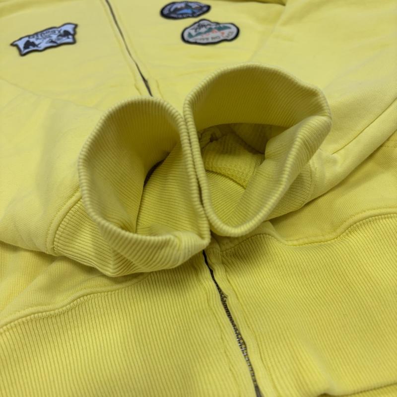 ステューシー STUSSY パーカー 長袖 00s OLD オールド パッチ ワッペン ジップアップ フーディー パーカー 刺繍 ロゴ フルジップ サーマル スウェット L ロゴ、文字 X 刺繍 黄 / イエロー / yellow X マルチカラー / マルチカラー / multicolor メンズ USED 古着 中古 50157377