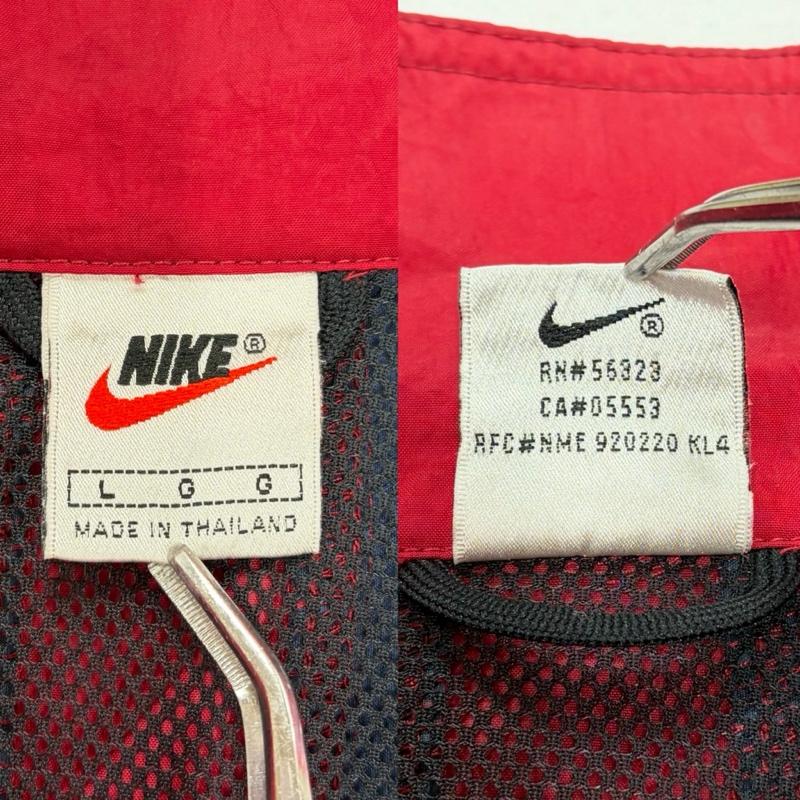 ナイキ NIKE ジャケット、上着 ジャンパー、ブルゾン 90 s OLD オールド ヴィンテージ アノラック ナイロン ジャケット ハーフジップ ロゴ 刺繍 銀タグ L ワンポイント X ロゴ、文字 X 刺繍 えんじ / ワインレッド / dark red X 緑 / グリーン / green メンズ USED 古着 中古 50157378