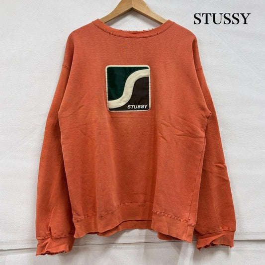 ステューシー STUSSY トレーナー 長袖 00 s OLD オールド ロゴ スウェット シャツ プルオーバー 刺繍 ヴィンテージ クルーネック L ロゴ、文字 X 刺繍 橙 / オレンジ / orange X 緑 / グリーン / green X 茶 / ブラウン / brown X 白 / ホワイト / white メンズ USED 古着 中古 50157379