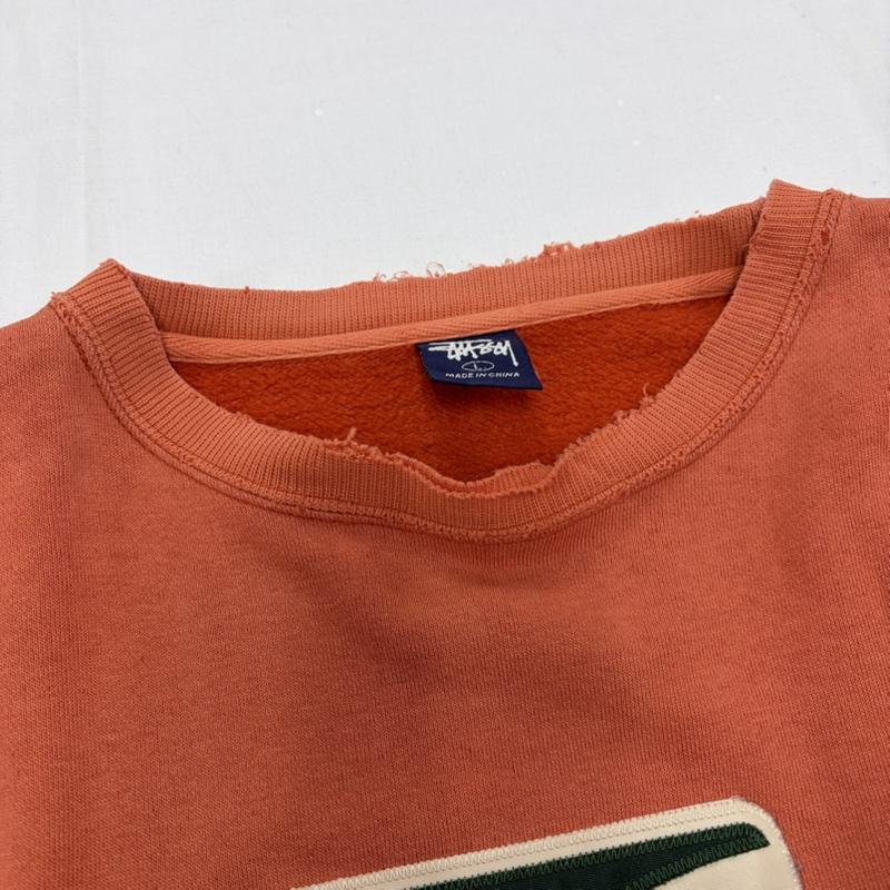 ステューシー STUSSY トレーナー 長袖 00 s OLD オールド ロゴ スウェット シャツ プルオーバー 刺繍 ヴィンテージ クルーネック L ロゴ、文字 X 刺繍 橙 / オレンジ / orange X 緑 / グリーン / green X 茶 / ブラウン / brown X 白 / ホワイト / white メンズ USED 古着 中古 50157379