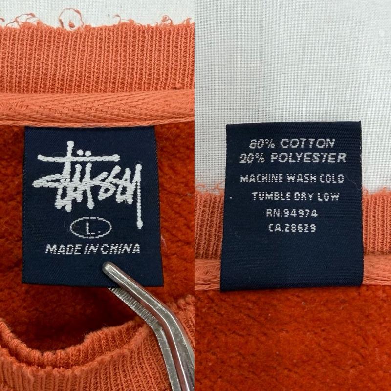 ステューシー STUSSY トレーナー 長袖 00 s OLD オールド ロゴ スウェット シャツ プルオーバー 刺繍 ヴィンテージ クルーネック L ロゴ、文字 X 刺繍 橙 / オレンジ / orange X 緑 / グリーン / green X 茶 / ブラウン / brown X 白 / ホワイト / white メンズ USED 古着 中古 50157379