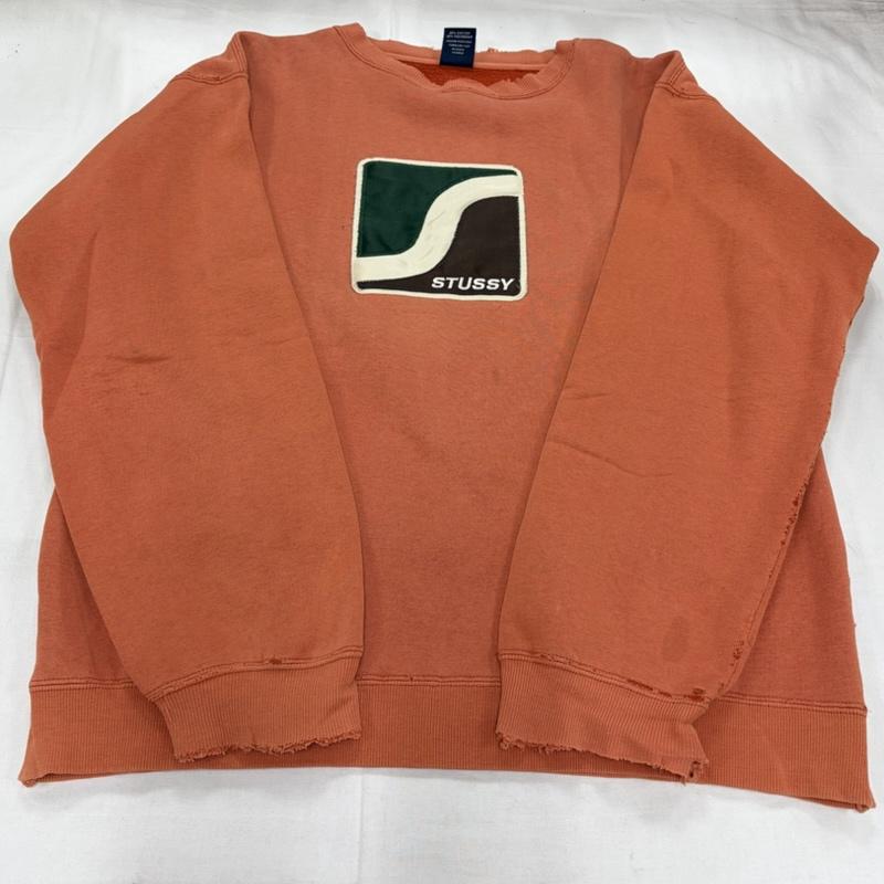 ステューシー STUSSY トレーナー 長袖 00 s OLD オールド ロゴ スウェット シャツ プルオーバー 刺繍 ヴィンテージ クルーネック L ロゴ、文字 X 刺繍 橙 / オレンジ / orange X 緑 / グリーン / green X 茶 / ブラウン / brown X 白 / ホワイト / white メンズ USED 古着 中古 50157379