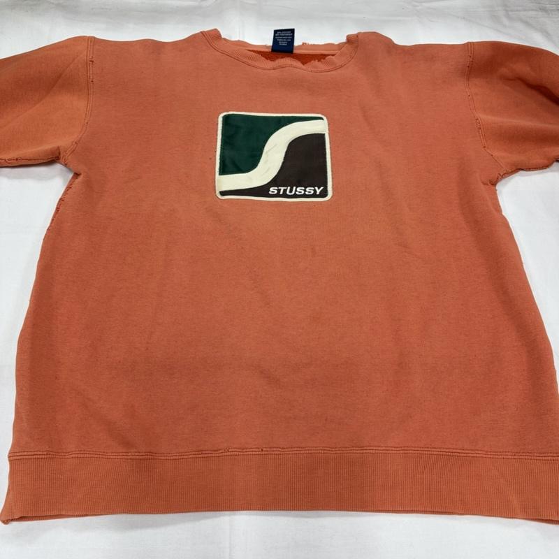 ステューシー STUSSY トレーナー 長袖 00 s OLD オールド ロゴ スウェット シャツ プルオーバー 刺繍 ヴィンテージ クルーネック L ロゴ、文字 X 刺繍 橙 / オレンジ / orange X 緑 / グリーン / green X 茶 / ブラウン / brown X 白 / ホワイト / white メンズ USED 古着 中古 50157379