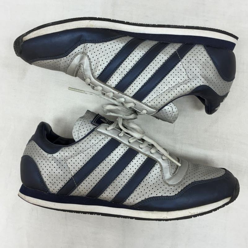 アディダスオリジナルス adidas originals スニーカー スニーカー 00s 09年製 GALAXY ギャラクシー パンチング ローカット スニーカー G25751 27.0cm ロゴ、文字 X 刺繍 銀 / シルバー / silver color X 紺 / ネイビー / navy メンズ USED 古着 中古 50157380