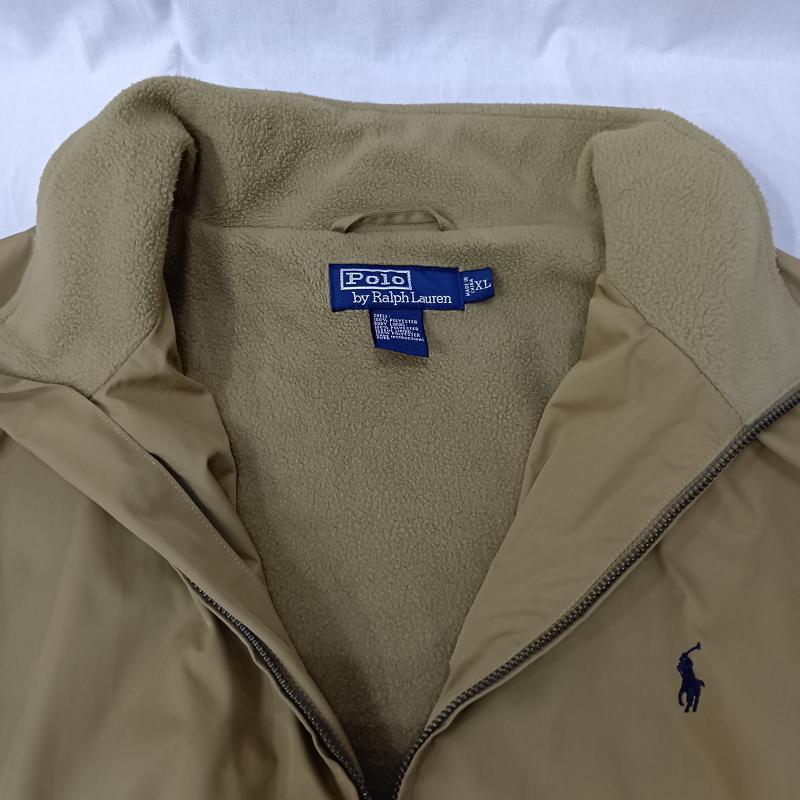 ポロバイラルフローレン Polo by RALPH LAUREN ジャケット、上着 ジャンパー、ブルゾン ウィンドブレーカー 裏フリース ベージュ XL XL プリント X ロゴ、文字 ベージュ / ベージュ / beige メンズ USED 古着 中古 50157385
