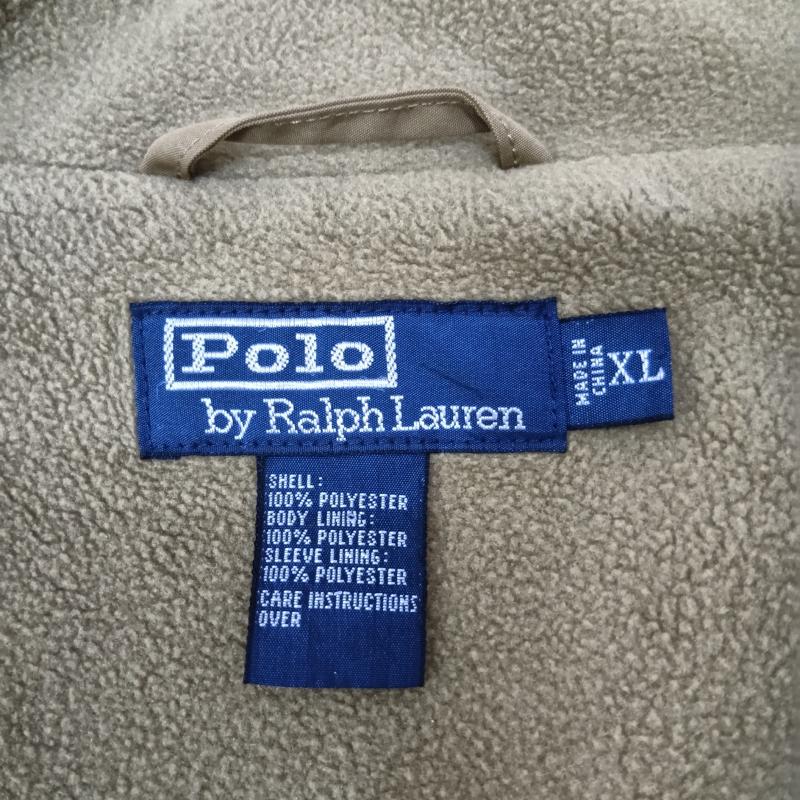 ポロバイラルフローレン Polo by RALPH LAUREN ジャケット、上着 ジャンパー、ブルゾン ウィンドブレーカー 裏フリース ベージュ XL XL プリント X ロゴ、文字 ベージュ / ベージュ / beige メンズ USED 古着 中古 50157385