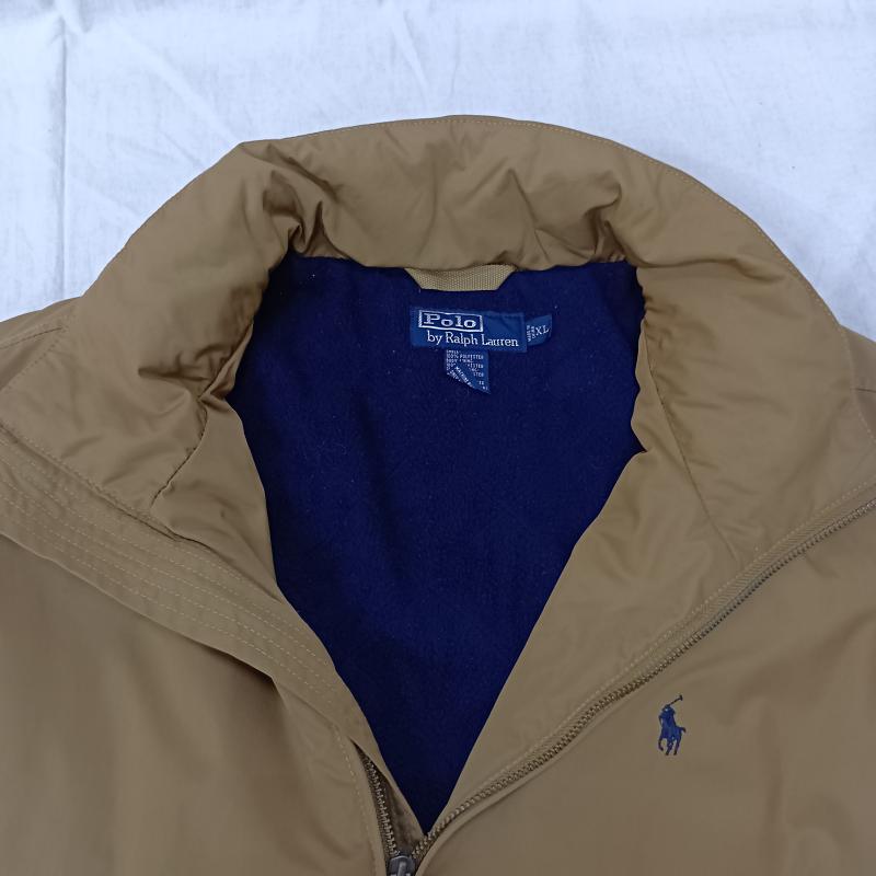 ポロバイラルフローレン Polo by RALPH LAUREN ジャケット、上着 ジャンパー、ブルゾン ブルゾンジャケット 裏起毛 ベージュ XL フード収納 フルジップ XL ロゴ、文字 X ワンポイント ベージュ / ベージュ / beige メンズ USED 古着 中古 50157386