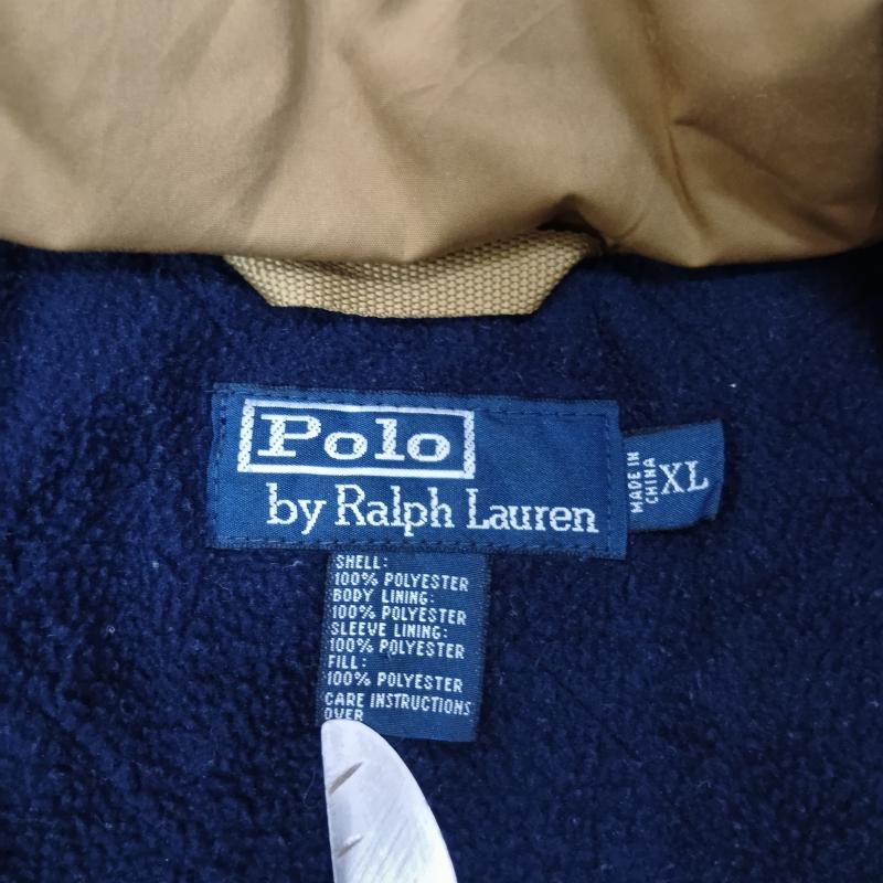 ポロバイラルフローレン Polo by RALPH LAUREN ジャケット、上着 ジャンパー、ブルゾン ブルゾンジャケット 裏起毛 ベージュ XL フード収納 フルジップ XL ロゴ、文字 X ワンポイント ベージュ / ベージュ / beige メンズ USED 古着 中古 50157386
