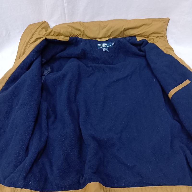 ポロバイラルフローレン Polo by RALPH LAUREN ジャケット、上着 ジャンパー、ブルゾン ブルゾンジャケット 裏起毛 ベージュ XL フード収納 フルジップ XL ロゴ、文字 X ワンポイント ベージュ / ベージュ / beige メンズ USED 古着 中古 50157386